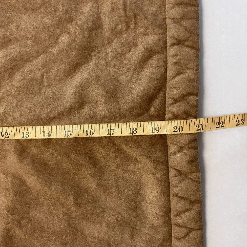 Women's County Clothing Co Faux Suede Brown Vest with Black Collar‎ XL